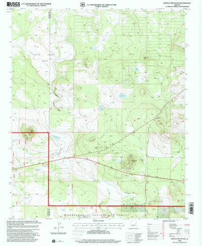 United States Geological Survey Ortega Mountain, AZ (1998, 24000-Scale) digital map