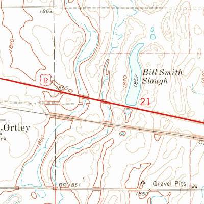 United States Geological Survey Ortley, SD (1970, 24000-Scale) digital map