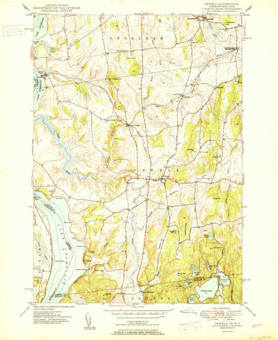 United States Geological Survey Orwell, VT-NY (1927, 24000-Scale) digital map