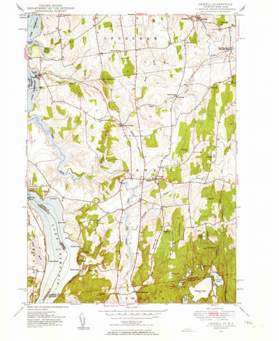 United States Geological Survey Orwell, VT-NY (1949, 24000-Scale) digital map