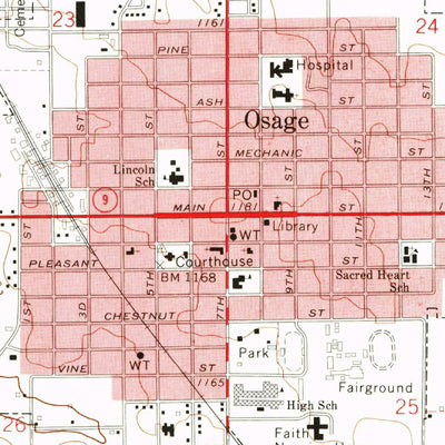 United States Geological Survey Osage, IA (1972, 24000-Scale) digital map