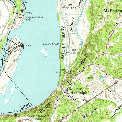 United States Geological Survey Osceola, AR-TN (1963, 62500-Scale) digital map