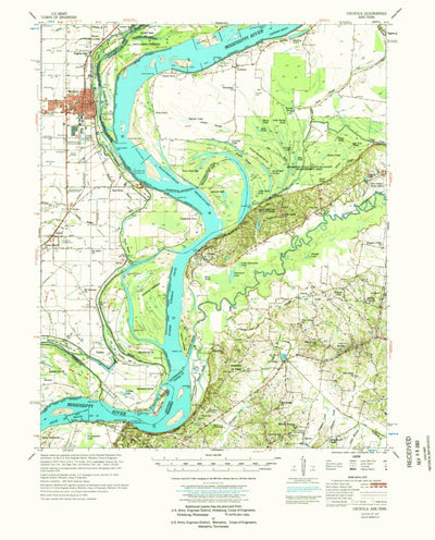United States Geological Survey Osceola, AR-TN (1977, 62500-Scale) digital map
