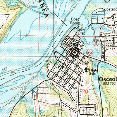United States Geological Survey Osceola, MO (1991, 24000-Scale) digital map
