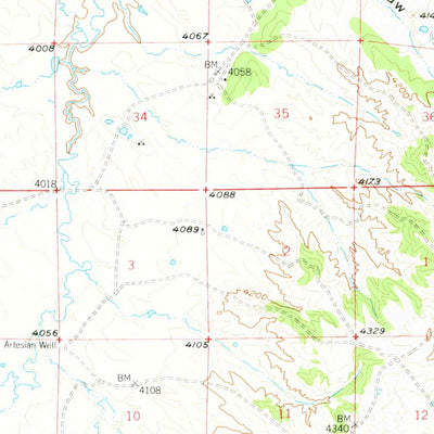 United States Geological Survey Oshoto, WY (1957, 62500-Scale) digital map