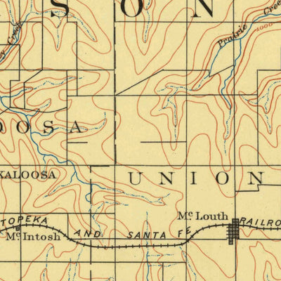 United States Geological Survey Oska Loosa, KS-MO (1886, 125000-Scale) digital map