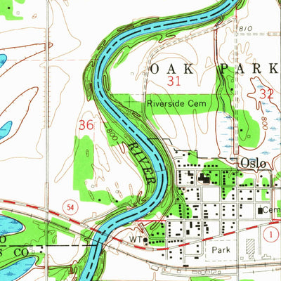 United States Geological Survey Oslo, MN-ND (1966, 24000-Scale) digital map