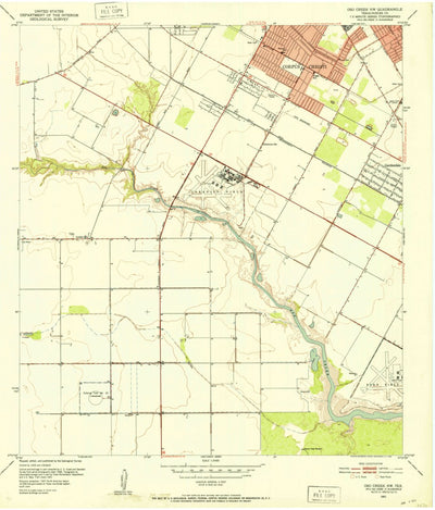 United States Geological Survey Oso Creek NW, TX (1951, 24000-Scale) digital map