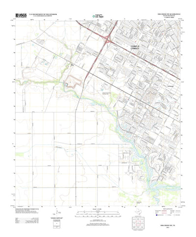 United States Geological Survey Oso Creek NW, TX (2013, 24000-Scale) digital map