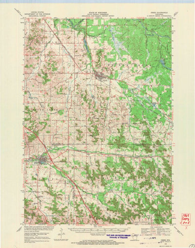 United States Geological Survey Osseo, WI (1968, 62500-Scale) digital map