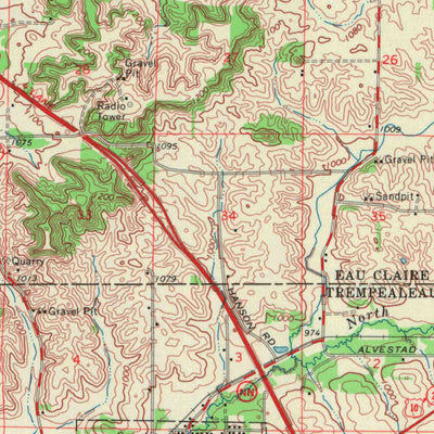 United States Geological Survey Osseo, WI (1968, 62500-Scale) digital map