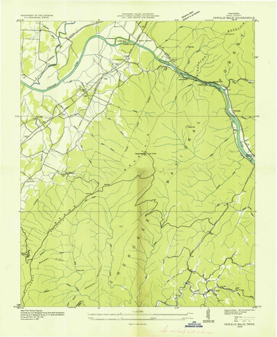 United States Geological Survey Oswald Dome, TN (1935, 24000-Scale) digital map