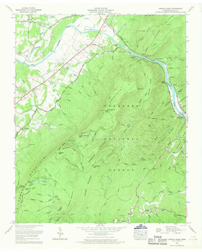 United States Geological Survey Oswald Dome, TN (1967, 24000-Scale) digital map