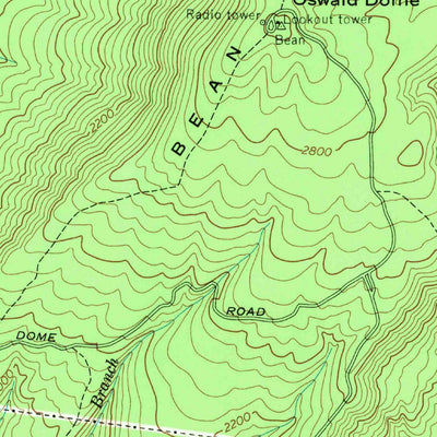 United States Geological Survey Oswald Dome, TN (1967, 24000-Scale) digital map