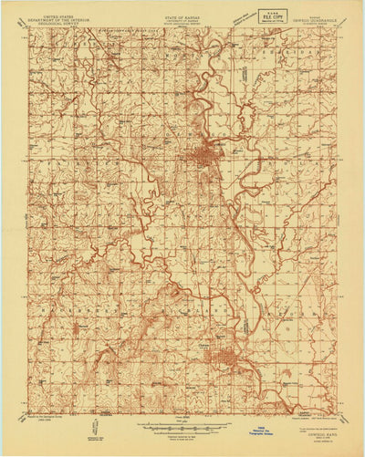 United States Geological Survey Oswego, KS (1946, 48000-Scale) digital map