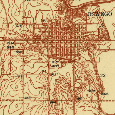 United States Geological Survey Oswego, KS (1946, 48000-Scale) digital map