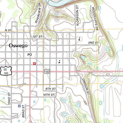 United States Geological Survey Oswego, KS (2012, 24000-Scale) digital map