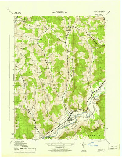 United States Geological Survey Otego, NY (1945, 31680-Scale) digital map