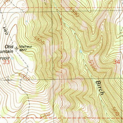 United States Geological Survey Otis Mountain, OR (1990, 24000-Scale) digital map