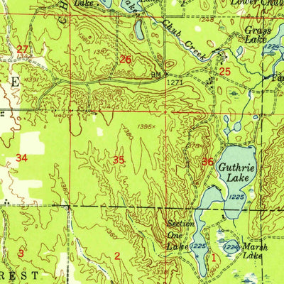 United States Geological Survey Otsego Lake, MI (1949, 62500-Scale) digital map