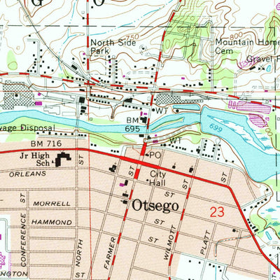 United States Geological Survey Otsego, MI (1967, 24000-Scale) digital map