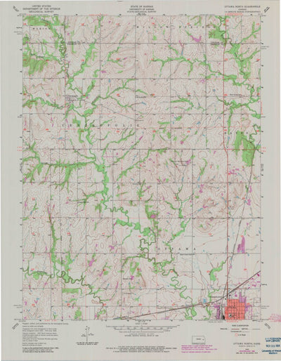 United States Geological Survey Ottawa North, KS (1956, 24000-Scale) digital map
