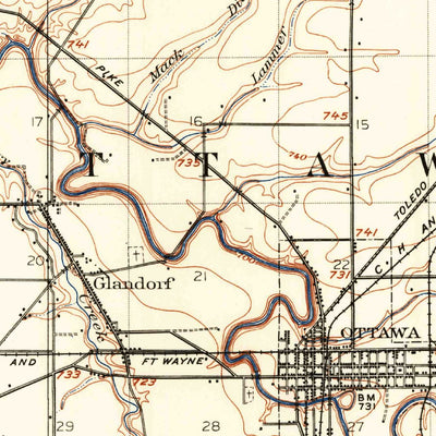 United States Geological Survey Ottawa, OH (1908, 62500-Scale) digital map