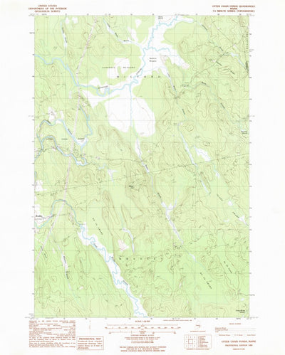 United States Geological Survey Otter Chain Ponds, ME (1988, 24000-Scale) digital map