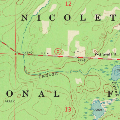 United States Geological Survey Otter Lake, WI (1972, 24000-Scale) digital map