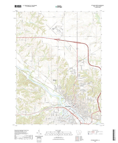 United States Geological Survey Ottumwa North, IA (2022, 24000-Scale) digital map