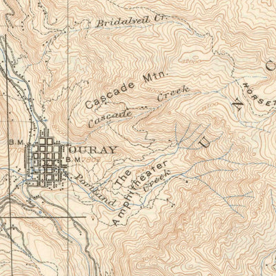 United States Geological Survey Ouray, CO (1904, 62500-Scale) digital map