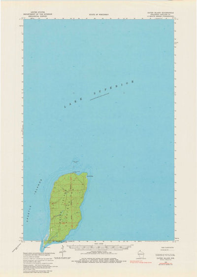 United States Geological Survey Outer Island, WI (1963, 62500-Scale) digital map