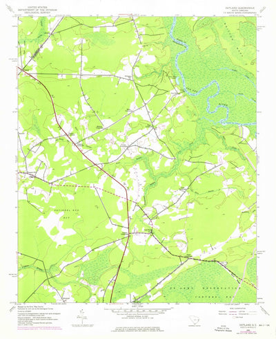 United States Geological Survey Outland, SC (1943, 24000-Scale) digital map
