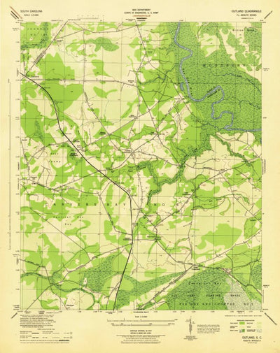 United States Geological Survey Outland, SC (1944, 31680-Scale) digital map