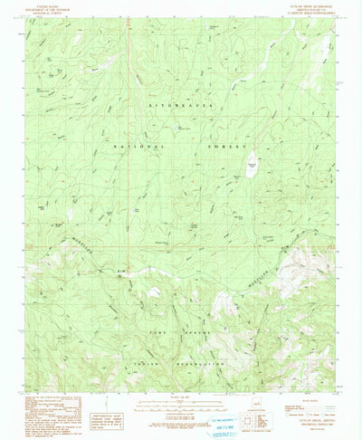 United States Geological Survey Outlaw Draw, AZ (1990, 24000-Scale) digital map