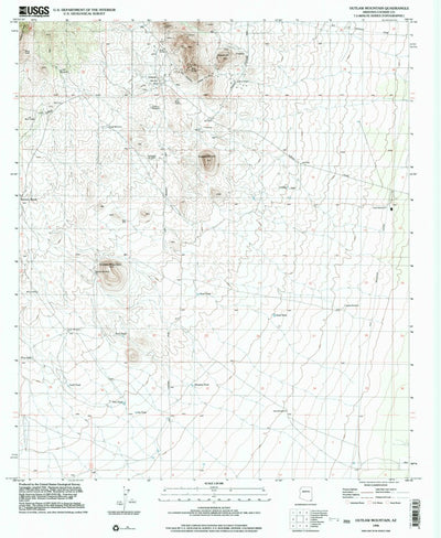 United States Geological Survey Outlaw Mountain, AZ (1996, 24000-Scale) digital map