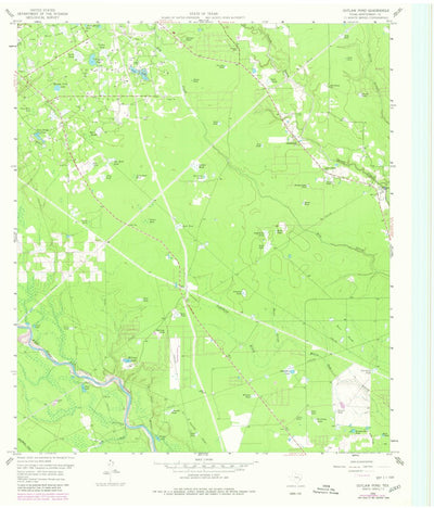 United States Geological Survey Outlaw Pond, TX (1959, 24000-Scale) digital map