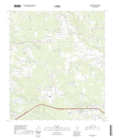United States Geological Survey Outlaw Pond, TX (2022, 24000-Scale) digital map
