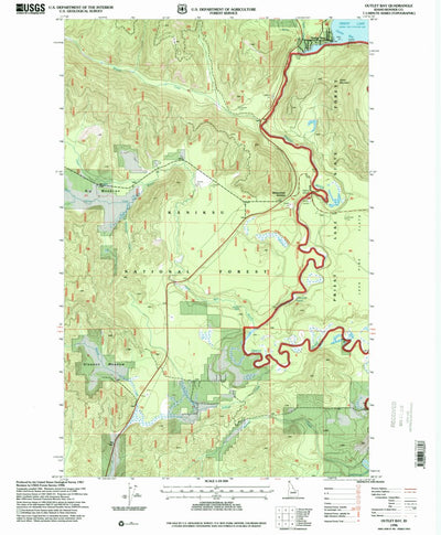 United States Geological Survey Outlet Bay, ID (1996, 24000-Scale) digital map