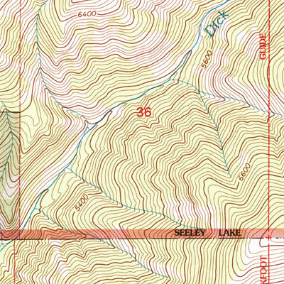 United States Geological Survey Ovando Mountain, MT (1999, 24000-Scale) digital map