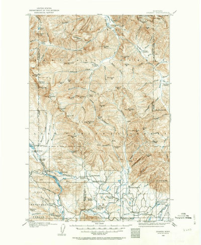 United States Geological Survey Ovando, MT (1902, 125000-Scale) digital map