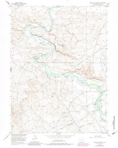 United States Geological Survey Overland Crossing, WY (1955, 24000-Scale) digital map