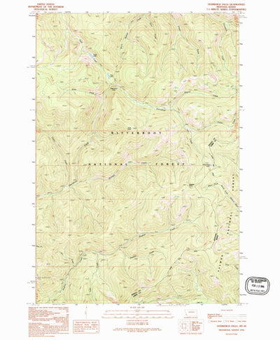 United States Geological Survey Overwhich Falls, MT-ID (1991, 24000-Scale) digital map