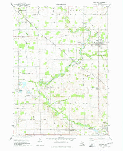United States Geological Survey Ovid West, MI (1974, 24000-Scale) digital map