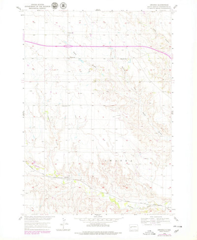 United States Geological Survey Owanka, SD (1954, 24000-Scale) digital map