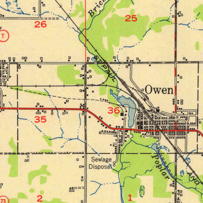 United States Geological Survey Owen, WI (1953, 48000-Scale) digital map