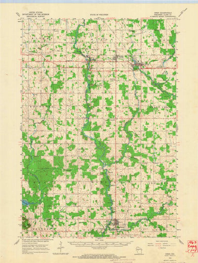 United States Geological Survey Owen, WI (1963, 62500-Scale) digital map