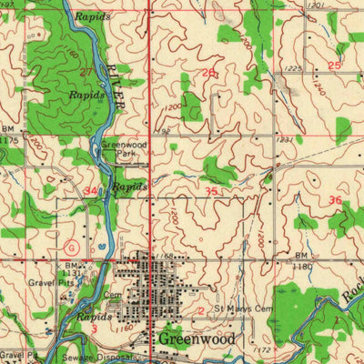 United States Geological Survey Owen, WI (1963, 62500-Scale) digital map