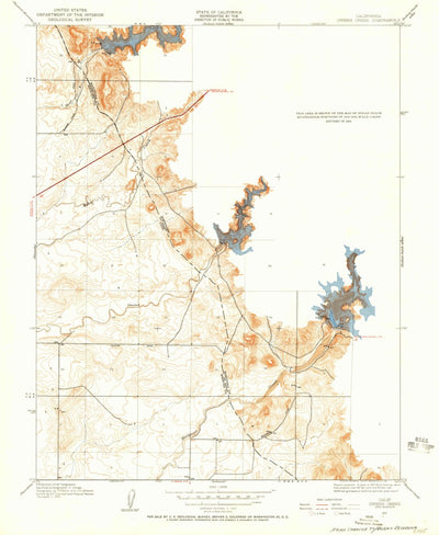 United States Geological Survey Owens Reservoir, CA (1915, 24000-Scale) digital map