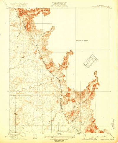 United States Geological Survey Owens Reservoir, CA (1918, 31680-Scale) digital map